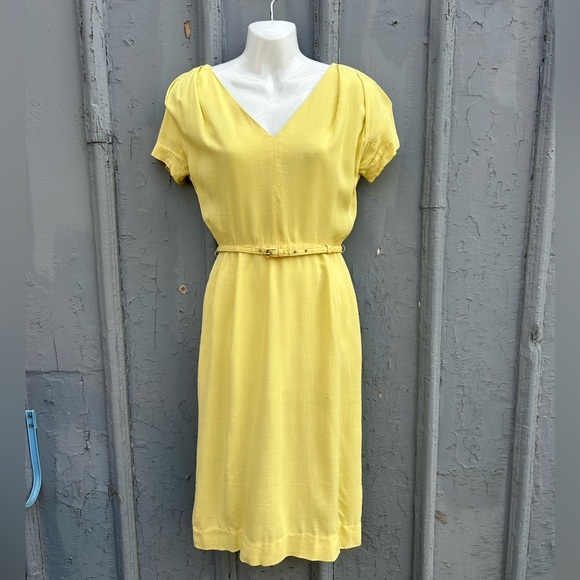 Jonelle 1950's Yellow Dress & jacket set, size vintage "12" (modern 6), - Picture 3 of 16
